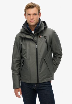 Superdry Outdoorjacke SUPERDRY HOODED MTN WINDBREAKER JACKET, Herren, Gr. L, schwarz dull charcoal, Web, Obermaterial: 100% Polyester, unifarben, relaxed fit h