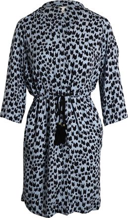 Diane Von Fürstenberg Diane Von Furstenberg Printed Drawstring Mini Dress in Light Blue Silk