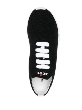 Kiton Fully-Perforated Low-Top Sneaker - Black