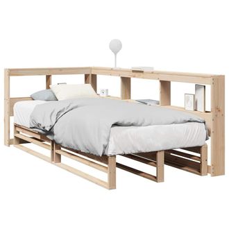 Berkfield Home Bookcase Bed without Mattress 90x190cm Solid Wood Pine in Brown | Size: 90x190 cm