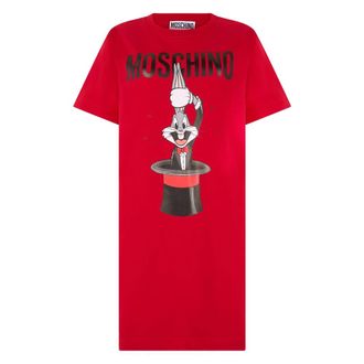 Moschino Short Dresses, female, Red, Size: 2XS Graphic Short Dress