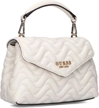 Guess Tassen, Dames, Wit, ONE Size, Katoen, Mini Handvat Klep Handtas Melisandra