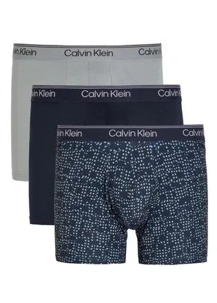 Calvin Klein Brushed Stretch-microfibre Trunks - set of Three - Multicoloured - XL