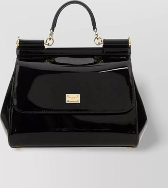Dolce & Gabbana sicily large patent leather shoulder bag