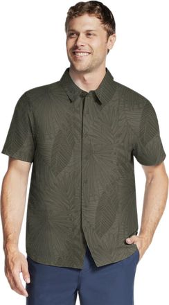 Skechers Mens The Go Walk Air Printed Short Sleeve Shirt Olive L