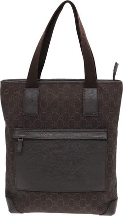 Gucci Gg Canvas Brown Canvas Tote Bag (Pre-Owned)