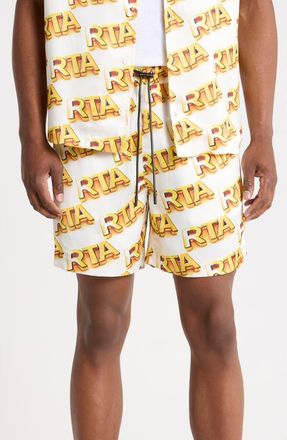 Rta Clyde Logo Print Shorts in White Rta Bullion at Nordstrom Rack, Size Xxx-Large