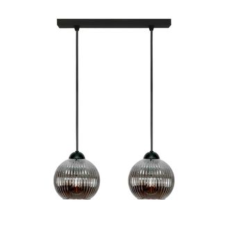 OEM L&aacute;mpara De Techo Colgante Negra Con Pantalla De Cristal Grafito, Esfera 15-058