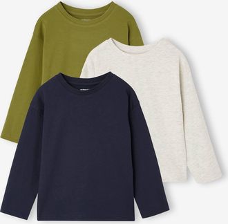 Vertbaudet 3er-Pack Jungen Langarmshirts gr&uuml;n