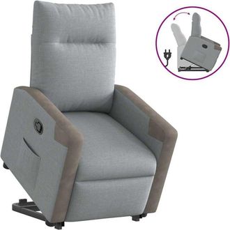 vidaXL Vidaxl - Sill&oacute;n Reclinable Elevable De Tela Gris Claro
