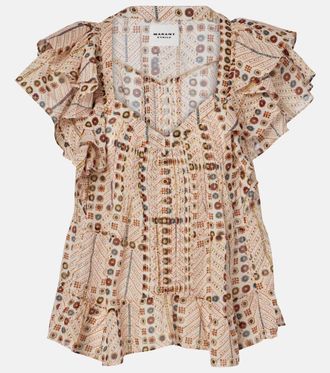 Isabel Marant Madrana printed ruffled cotton blouse