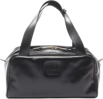 Miu Miu Pre-owned Softy Shine Leren Handtas - Dames - Vintage Handtas - Zwart - ONE Size - Leer - Vintage
