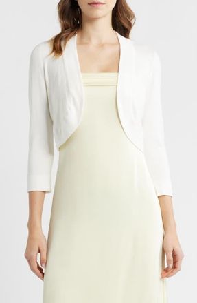 Eliza J Bolero Cardigan in White at Nordstrom, Size X-Large