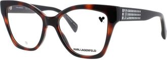 Karl Lagerfeld Ladies Tortoise Rectangular Eyeglass Frames Kl6150