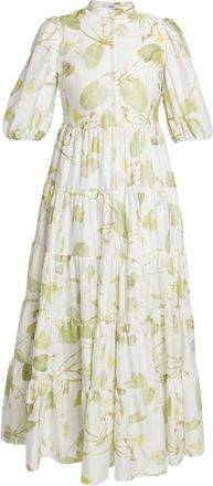 Erdem Abito midi a maniche corte - Bianco