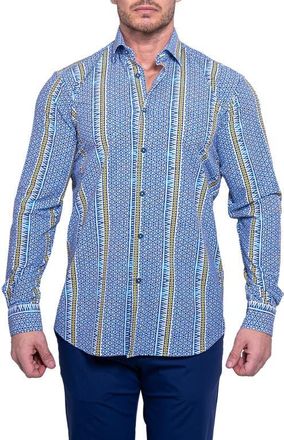 Maceoo Fibonacci Resistance Contemporary Fit Button-Up Shirt in Blue at Nordstrom, Size Medium