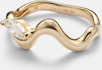 Shay Jewelry Wave 18kt gold (750/1000) ring with diamond