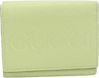 Gucci Pre-owned Tri-fold Portemonnee - Dames - Vintage Accessoires - Groen - ONE Size - Leer - Vintage