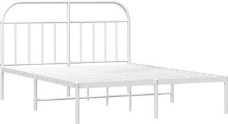 vidaXL Estructura Cama Sin Colch&oacute;n Con Cabecero Metal Blanco 183x213cm Vidaxl