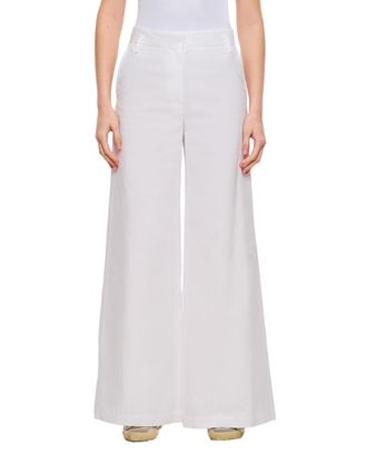 Alberto Biani High-Waisted Wide-Leg Cotton Trousers With Pockets