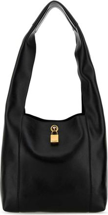 Saint Laurent Black leather Tanger shopping bag