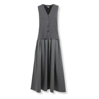 Staud Staud, Kleedjes, Dames, Grijs, S, Katoen, Madeline Dress