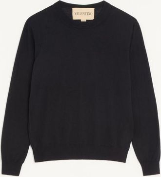 Valentino Maglia Valentino in lana con ricamo VLogo Uomo NERO XL