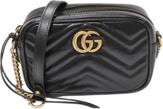 Gucci Pre-owned Cross Body Bags, female, Black, Size: ONE SIZE Pre-owned Leather Shoulder Bag