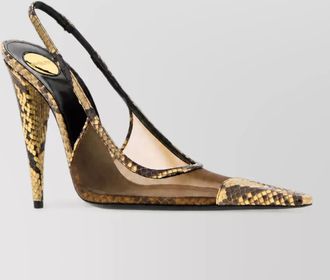 Saint Laurent mesh and leather mules
