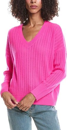 Brodie Demi Ladder V-Neck Cashmere Sweater Neck