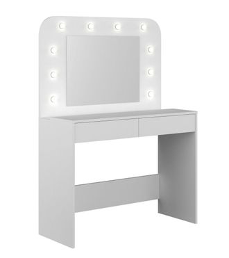 Home Heavenly Home Heavenly - Tocador Con Espejo Holly, Estilo C&aacute;sico Chic, Con Luces Led Redondas. 142x100x42 Cm. Color: Blanco