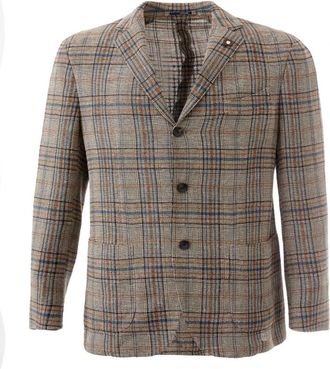 Lardini Linnen Blazer - Heren - Blazers - Bruin - XL - Linnen - Jassen