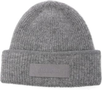 Jacquemus Dark Grey Logo Beanie Hat