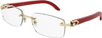Cartier Glasses, unisex, Yellow, Size: 53 MM C Decor Optical Frame