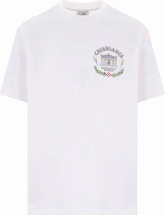 Casablanca Mens Casablanca Le Temple Du Sport Printed T-Shirt White - Size: 44