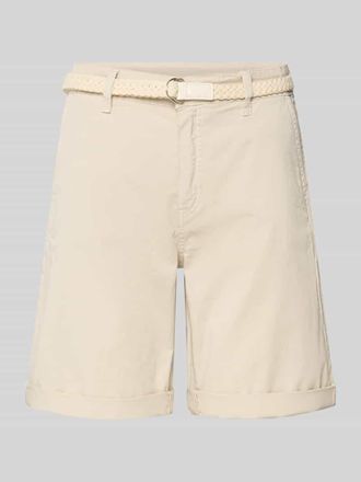 M.A.C Chino-Shorts mit G&uuml;rtel in Offwhite, Gr&ouml;&szlig;e 34