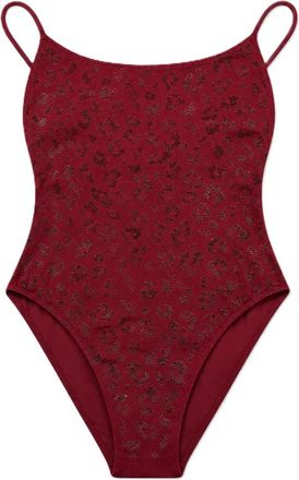 MC2 Saint Barth Cecille Zonder Mouwen Ronde Hals Badpak Met Bandjes - Dames - Badpakken - Rood - XS - Katoen - Badmode