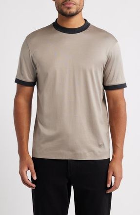 Emporio Armani Short Sleeve Ringer T-shirt in Beige at Nordstrom, Size Xx-Large