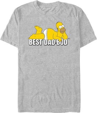 The Simpsons Mens The Simpsons Best Dad Bod Pose T Shirt in Sport Grey at Nordstrom, Size Xxx-Large
