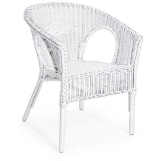 Decorspace Poltrona Allis con braccioli, struttura in rattan, impilabile, per esterno -Natural