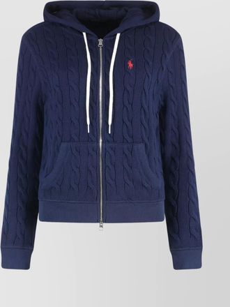 Polo Ralph Lauren cable knit hooded cardigan pockets