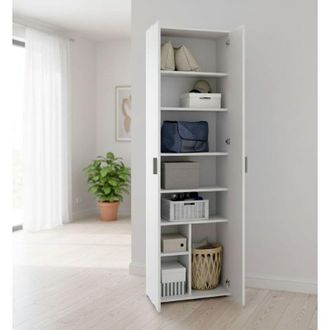 Dmora Armadio Multiuso 2 Ante - 6 Ripiani 2 Ante, Bianco, -, 61x190h cm Corydoras