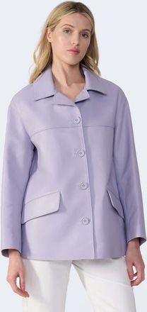 FURNIQ Colette Leather Jacket in Lilac at Nordstrom, Size X-Small