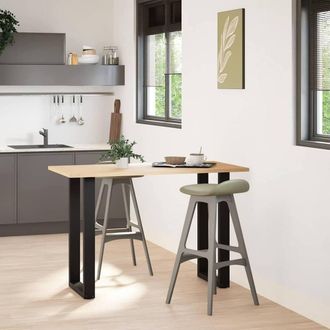 Berkfield Home Coffee Table Legs U-Shaped 2 pcs Black 40x(90-91) cm Steel