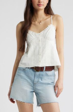 BP. Eyelet Pintuck Camisole in Ivory at Nordstrom, Size Xx-Small