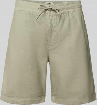 Pepe Jeans London Relaxed Fit Chinoshorts aus Baumwoll-Leinen-Mix in Oliv, Gr&ouml;&szlig;e 30