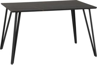 Seconique Marlow Indoor Dining Table - L80 x W130 x H75.5 cm - Black Marble Effect