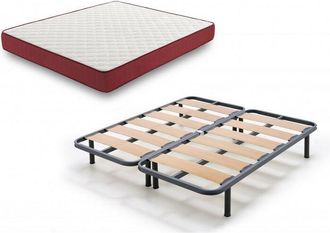 HOGAR 24 Hogar24 - Bz62 - Colch&oacute;n Viscoel&aacute;stico + Somier Lama Ancha Zen Con Patas, Medida 180 X 190 Cm. Higienico-transpirable