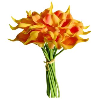 OEM Lirios Cala Artificiales - Flores De L&aacute;tex De Tacto Realista, Perfectas Para Ramos De Novia, Arreglos Florales Caseros, Fiestas Y Decoraci&oacute;n Del Hogar