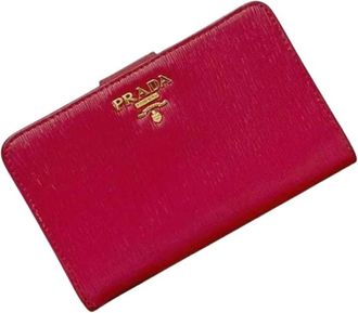 Prada Pre-owned 1Ml 225 Bi-fold Portemonnee - Dames - Vintage Accessoires - Roze - ONE Size - Leer - Vintage
